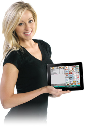 Waitress using iPad from Leebro POS